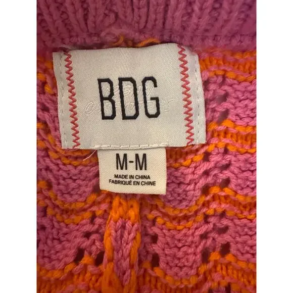 Urban Outfitters BDG Bec Knit Pink Orange Pant Medium - Picture 4 of 6